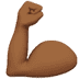 💪🏾 flexed biceps: medium-dark skin tone display on Apple